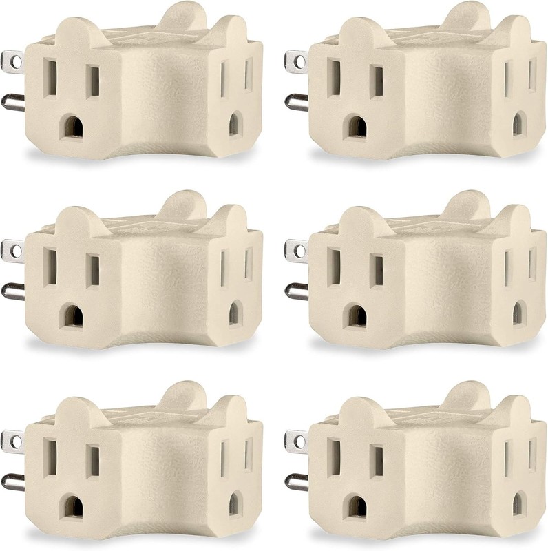 Power Extender T-Shaped Adapter with 15 Amps 125V 50Hz Watts 3 Outlet AdapterNEW