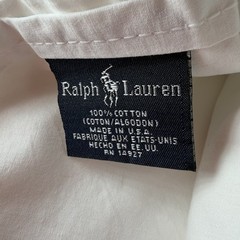 Vintage Ralph Lauren BROMLEY White Ruffled Full Flat Sheet *see description*