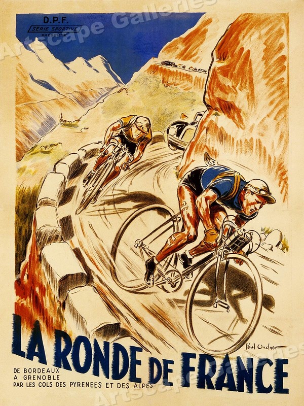 1928 «La Ronde de France» Tour de France Vintage Style Bicycle Poster – 20×28