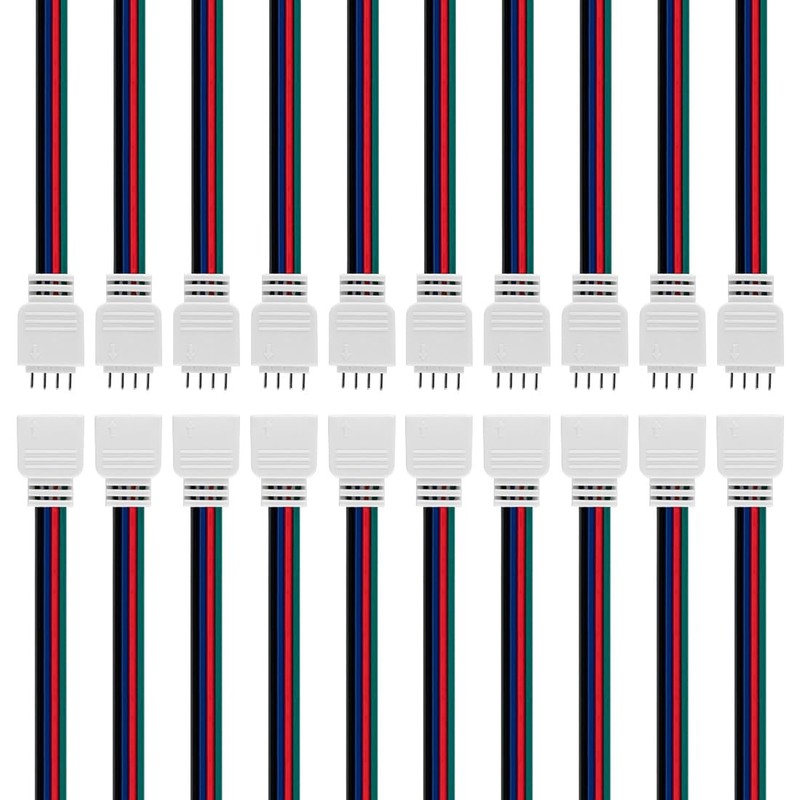 10 Pairs 17cm 4PIN JST SM 22AWG Wire Cable Male/Female Connector FCOB COB