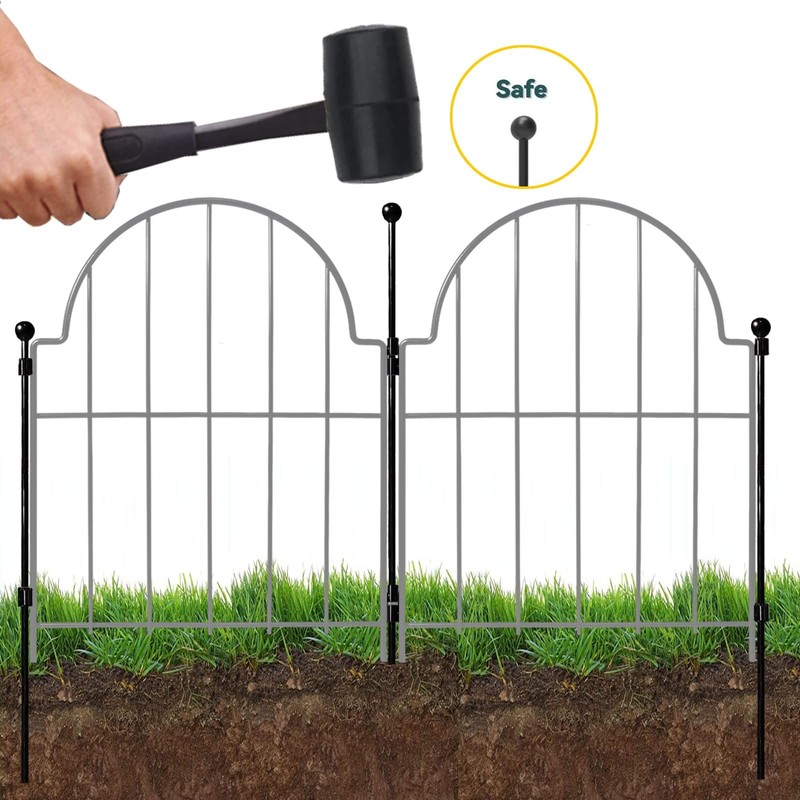 17in Arched Metal Garden Fence Border, No Dig, Rustproof, 25 Pack gallery