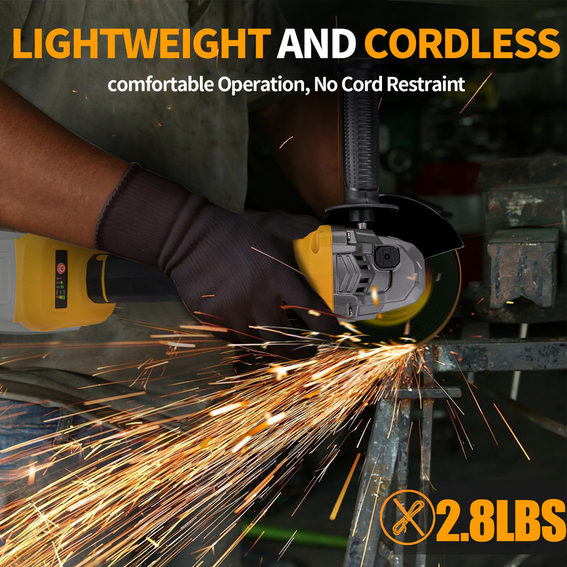 Cordless 4-1/2" to 5" Angle Grinder For Dewalt 20V Battery Brushless 11000RPM gallery
