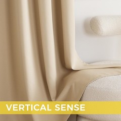 Beige Room Darkening Curtains 63 Inches Biscotti Beige 40″W x 63″L (Pack of 2)