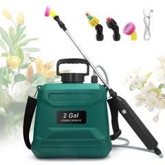 2 Gallon Battery Powered Garden Sprayer with 3 Nozzles, USB Rechargeable