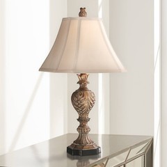 Regio Traditional Table Lamp 25 1/2″ High Carved Brown for Bedroom Living Room