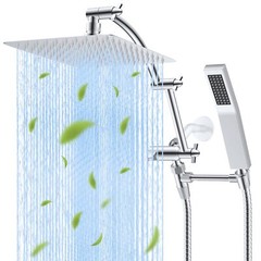 10 inch High Pressure Shower Head Rainfall Shower Head Combo with Handheld Spray