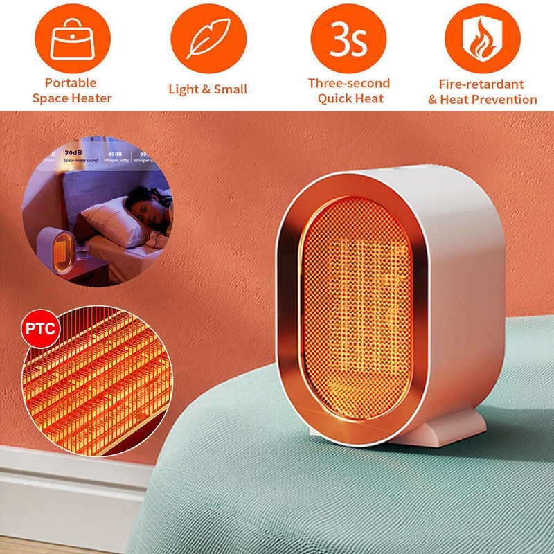 Space Heater for Room Indoor Use 1200W Fast PTC Ceramic Instant Heating Fan