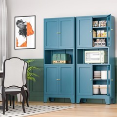 69in Metal Pantry Storage Cabinet w/4 Doors and Adjustable Shelves For Kitchen
