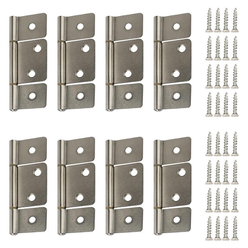 Three Leaf Non-Mortised Hinge for Mobile Home & RV Interior 8 Packa Satin Nic…