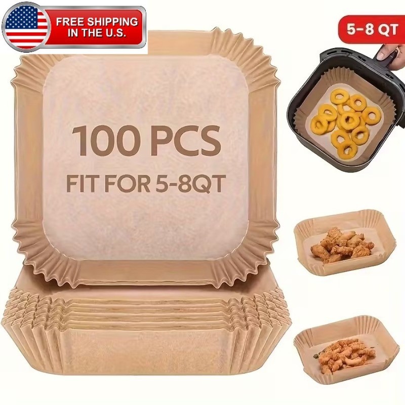 100 Pack Non-Stick Air Fryer Disposable Non-stick Baking Parchment Paper Liners gallery