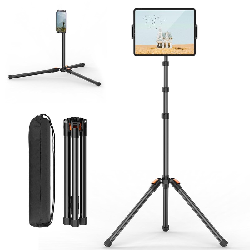 XXZU 72in Tablet Floor Stand Tripod,Tablet Stand Floor with 360° Ball Head,Heigh