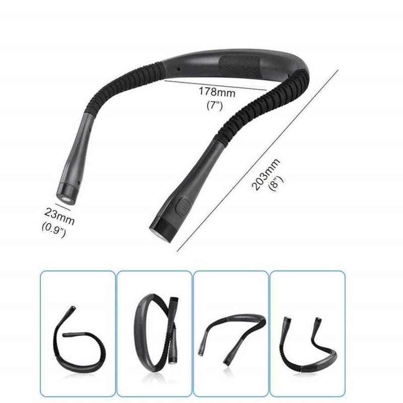 USB Rechargeable LED Neck Light Book Light for Reading in Bed Crafting Camping gallery