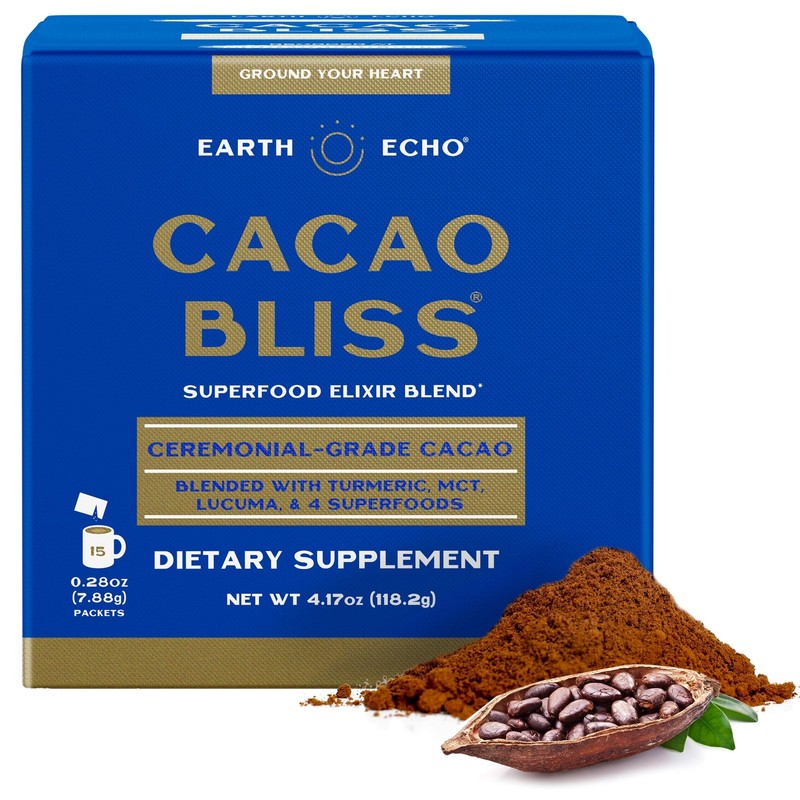 Cacao Bliss Cacao Powder Ceremonial Grade Organic Raw MCT Oil Turmeric