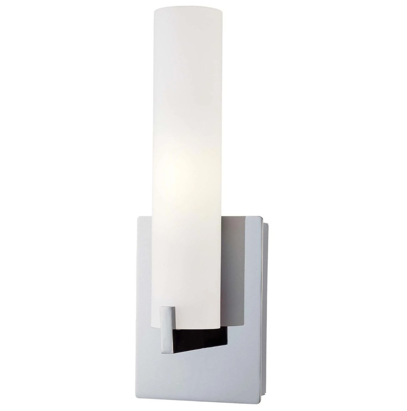 Kovacs Integrated LED Tube 13″ Tall Bathroom Sconce Etched Opal Shade P5040-077