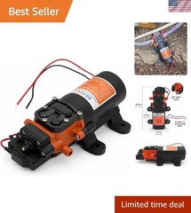 Whisper-Quiet 12V Water Pressure Pump – 1.2 GPM with Adjustable Pressure Switch