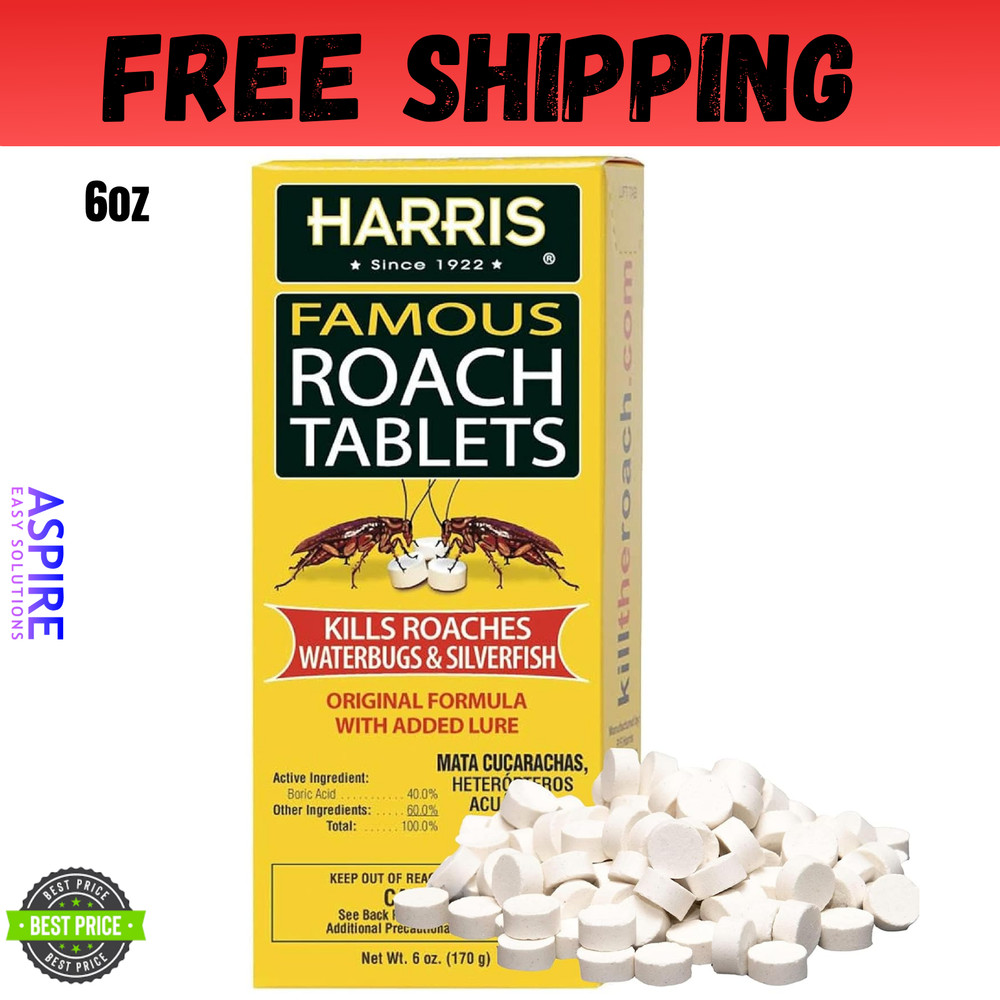 Harris Roach Tablets, Boric Acid Roach and Insects Killer with Lure, Alternative