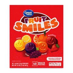 Great Value Fruit Smiles Snacks, Original Flavor, 40 Count, Free Shipping@