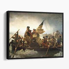 Washington Crossing The Delaware Painting America History Canvas Print Wall Art