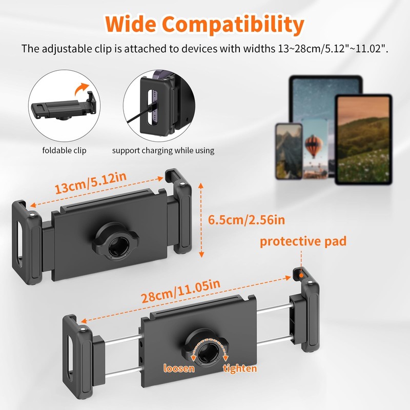 XXZU 72in Tablet Floor Stand Tripod,Tablet Stand Floor with 360° Ball Head,Heigh gallery