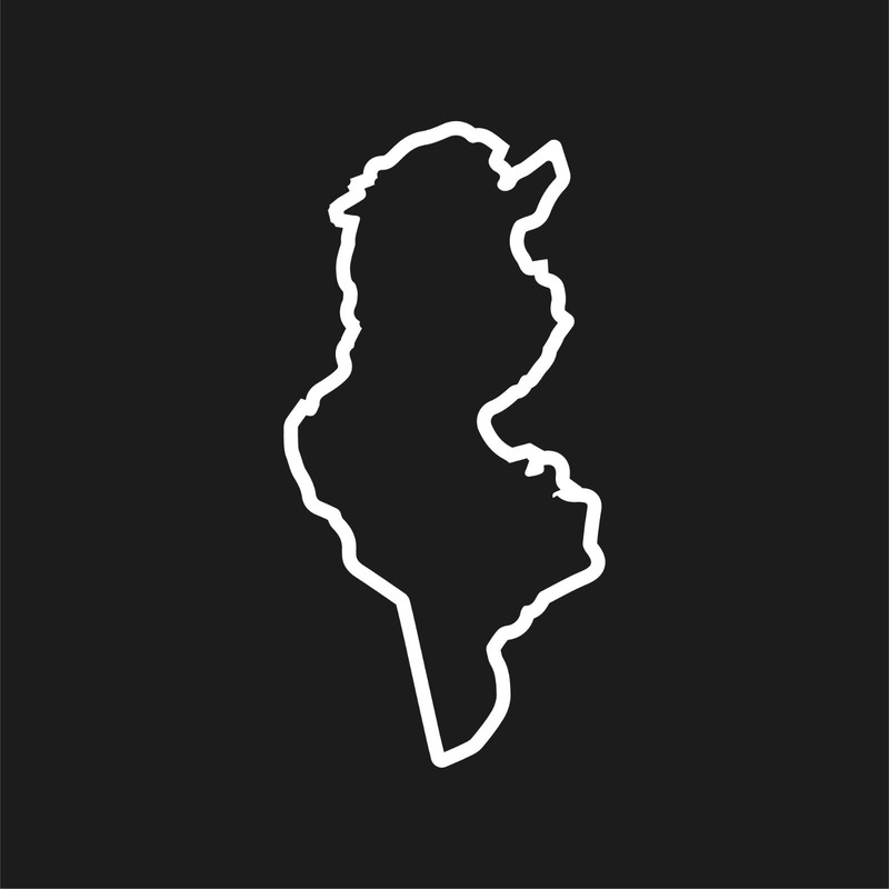 Tunisia Outline Hollow Center Vinyl Decal Country Heritage sticker