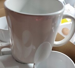 15.8oz White Ceramic Sublimation Mugs 6pk by Happy