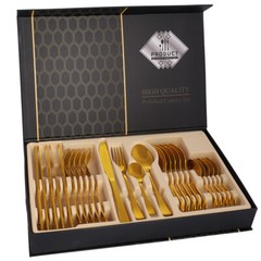 24 Piece Silverware Set Stainless Steel Utensils Flatware Set Service For 6, New