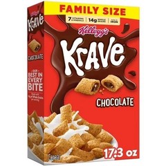 Kellogg’s Krave Chocolate Breakfast Cereal Family Size 17.3 oz Box