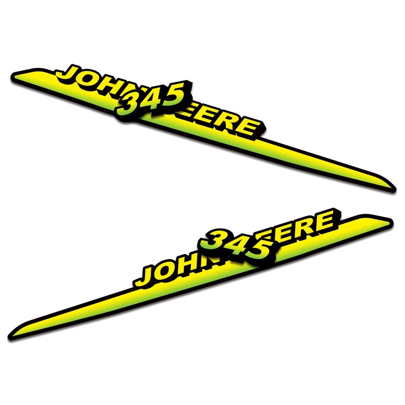 New Replacement Decal Set for John Deere 345 Lawn Tractor Hood Vinyl Sticker Kit