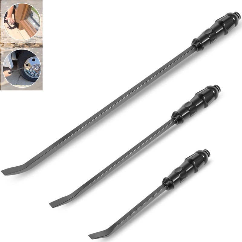 LSQ42103 Angled End Handled Tip Pry Bar W/ Striking Cap Set 3-Piece 12 17 25 in.