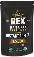 Rex Coffee Organic Fairtrade Freeze-Dried Instant Medium Roast Arabica, 7.05 oz