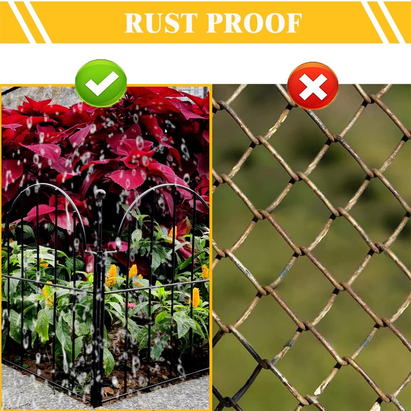 17in Arched Metal Garden Fence Border, No Dig, Rustproof, 25 Pack gallery