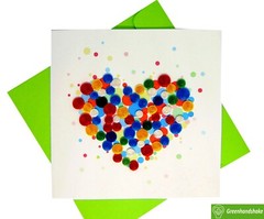 Colorful Hear Quilling Greeting Card – Unique Dedicated Handmade/Heartmade Art.