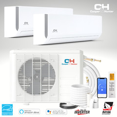 18000 BTU 230V Dual 2 Zone Mini Split Heat Pump Air Conditioner 22.5 SEER