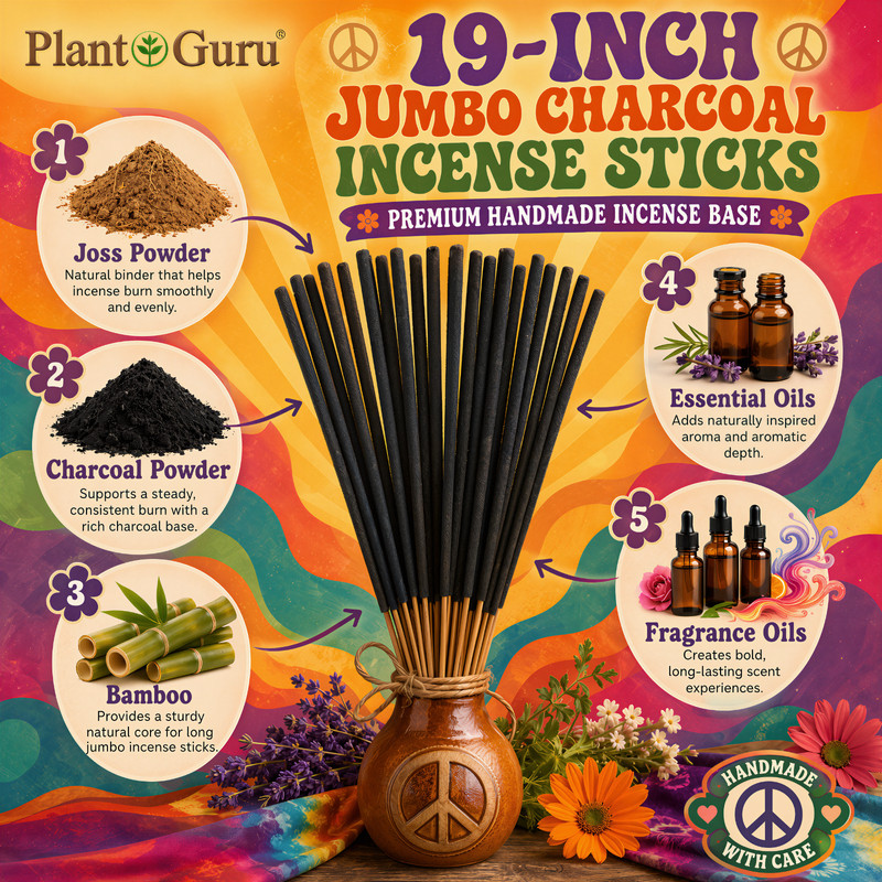 FRANKINCENSE AND MYRRH Incense Sticks 19" Jumbo Extra Large Bulk Handmade gallery