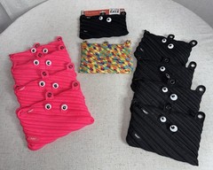Grillz ZIPIT Monster Pencil Case 3 Ring Pouch Bag LOT 10 Teacher Fidget Zipper