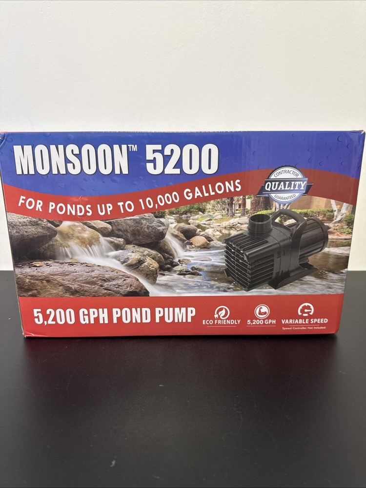 Anjon MS-5200 Monsoon Series Hybrid Drive Submersible Pond Pump – 5,200 gph