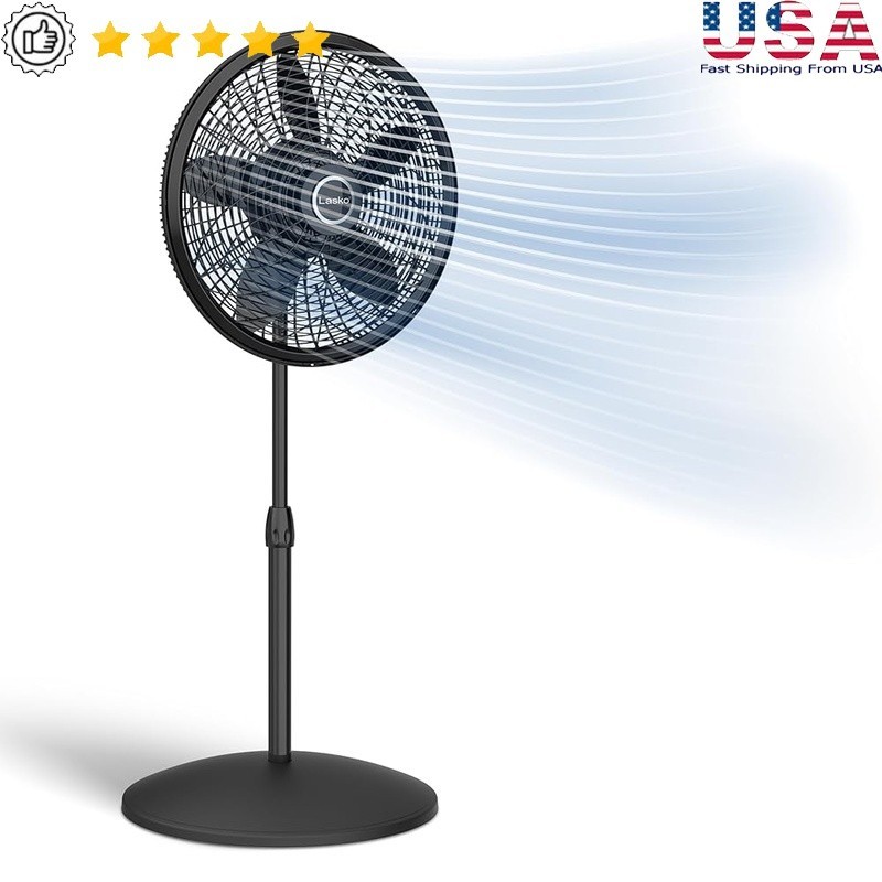 Adjustable Height Oscillating Floor Fan Three Speed Cooling Portable Stand Fan