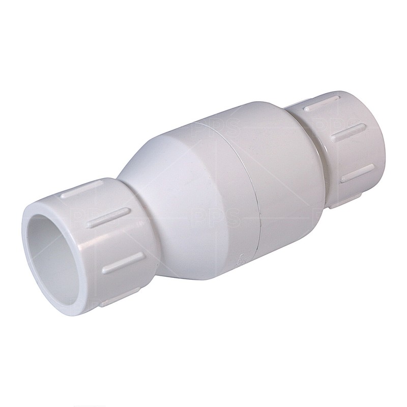 PVC White Plastic Solvent Inline Check Valve for Backflow Prevention