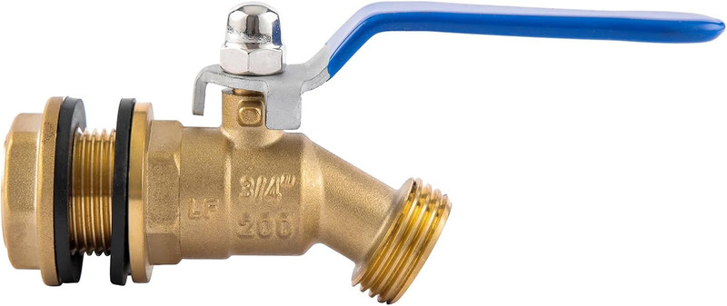 Brass Water Container/Rain Barrel Spigot, 3/4″ GHT Male Threaded Quarter Turn Ba