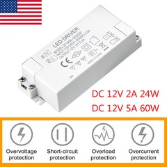 AC 110V to DC 12V 24W/60W Transformer Power Supply LED Driver Adapter Universal
