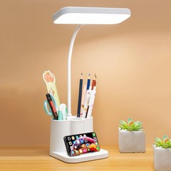 LED Desk Lamp Eye-Caring Reading Table Light Adjustable Neck Lamp w/ Clamp USB
