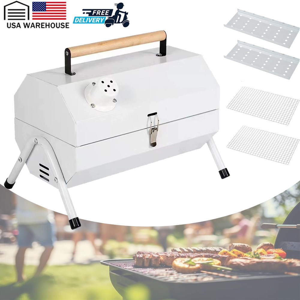 Portable Charcoal Grill Double-Sided Small Tabletop Barbecue Grill Outdoor Patio