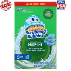 Toilet Bowl Cleaner Drop-Ins Discs 5 Count Stain Odor Protection Up To 4 Weeks