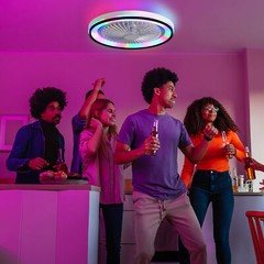 19IN Smart Bladeless Ceiling Fan with RGB Light Remote LED Voice/App Control US