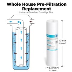 3 Stage Reverse Osmosis 6-Month Water Filter Replacement Cartridges Whole House