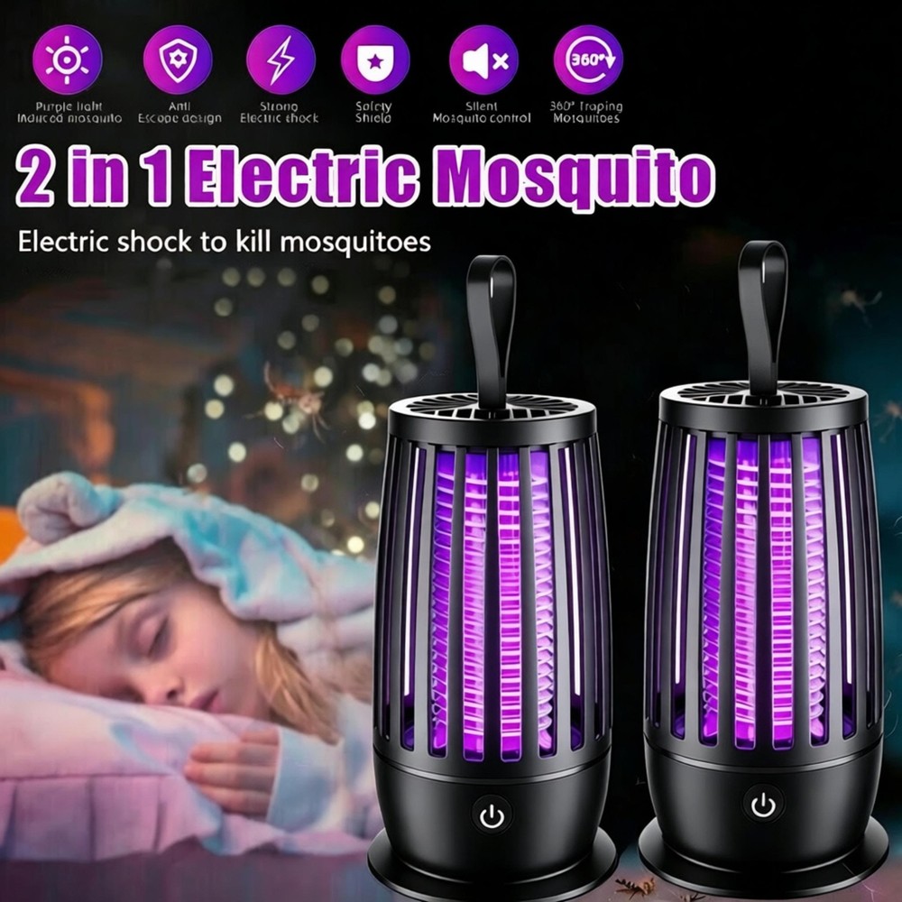 Electric Fly Bug Zapper Mosquito Insect Killer LED Light Control Lamp 2 PACK New
