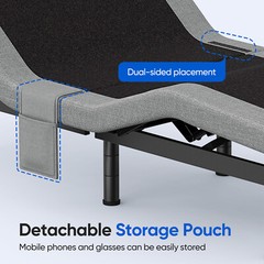 Upgraded Adjustable Bed FrameBase With Massage Backlit Remote Twin XL Split King