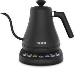 Gooseneck Electric Kettle with Temperature Control, 0.8L, Black | No Plastic Con