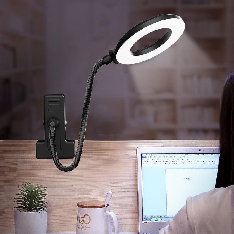 Clip on Lamp for Bed Headboard with Clamp for Reading, Small Clip on Light for D gallery