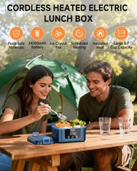 Cordless Electric Lunch Box Rechargeable Rapid Heated Lunch Box Food Warmer 1.6L